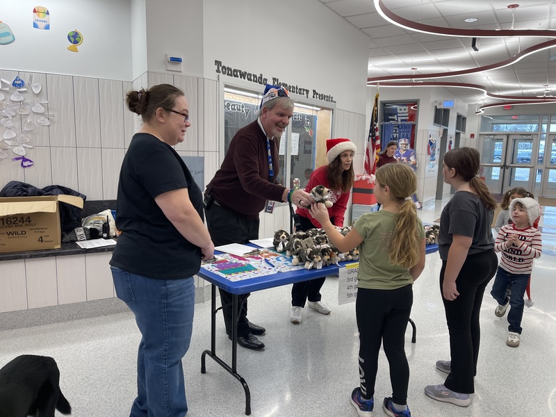 Student receive birthday gifts at TES.
