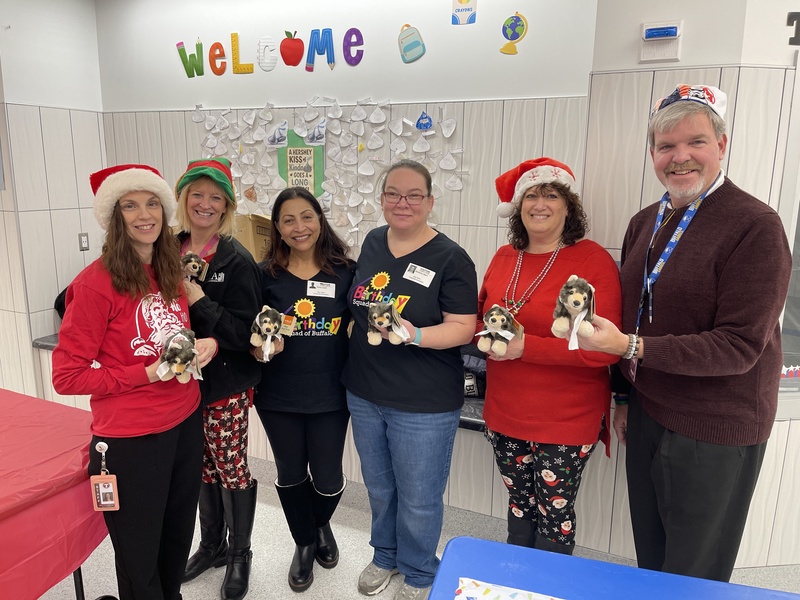 Student receive birthday gifts at TES.