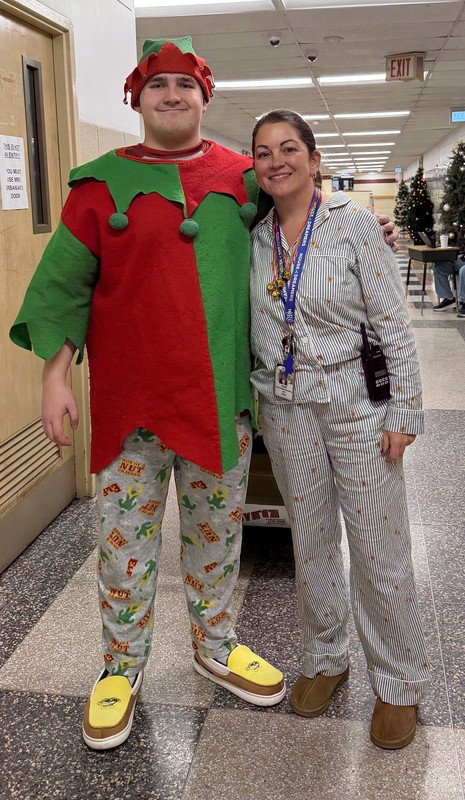 student dressed as elf