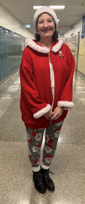 teacher dressed as mrs. claus