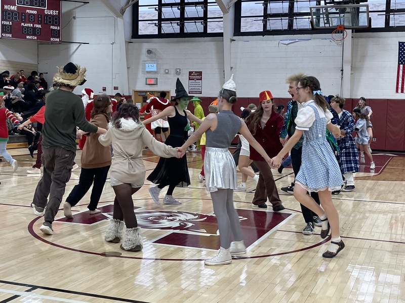 students dance in square dance competition