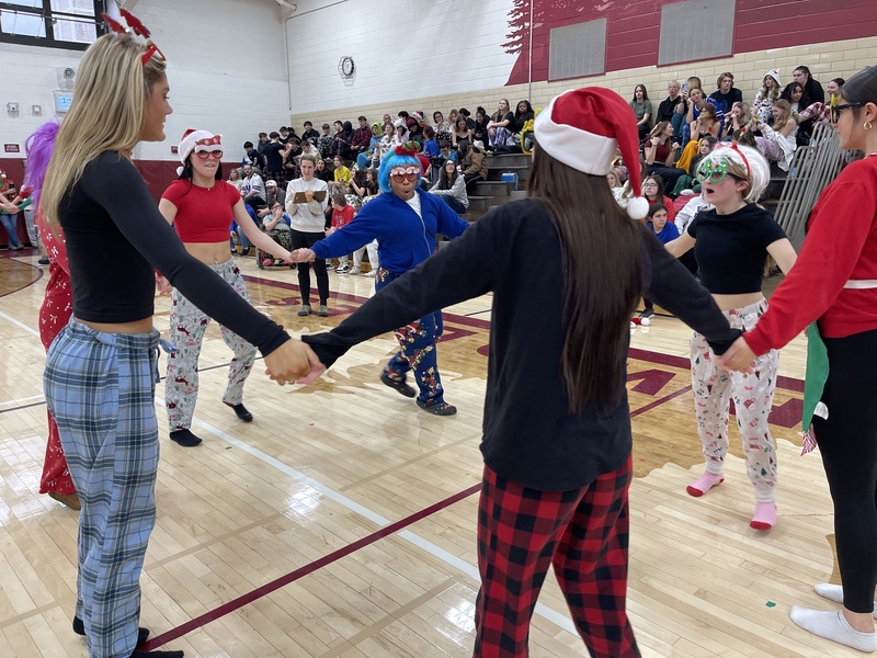 students dance in square dance competition