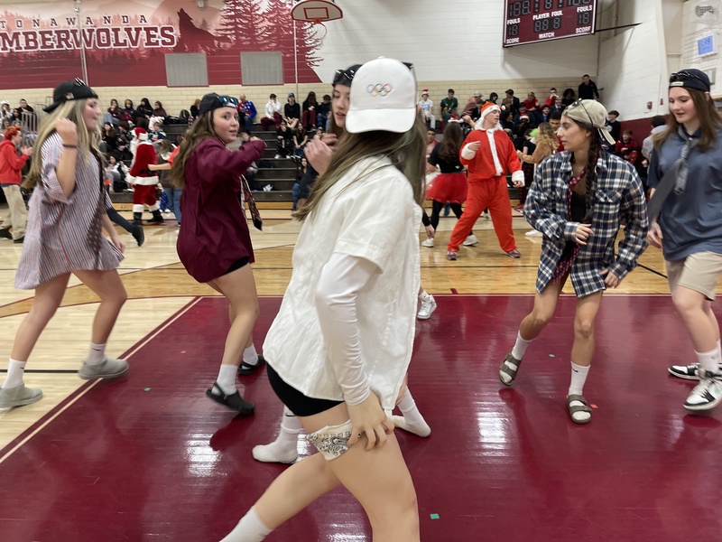students dance in square dance competition