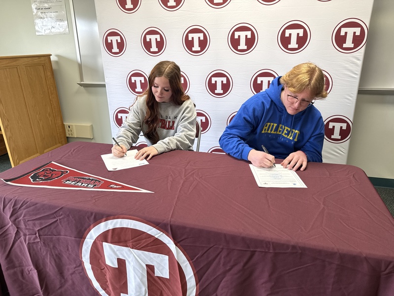 Josh and Samantha commit and officially sign their college commitment letters.