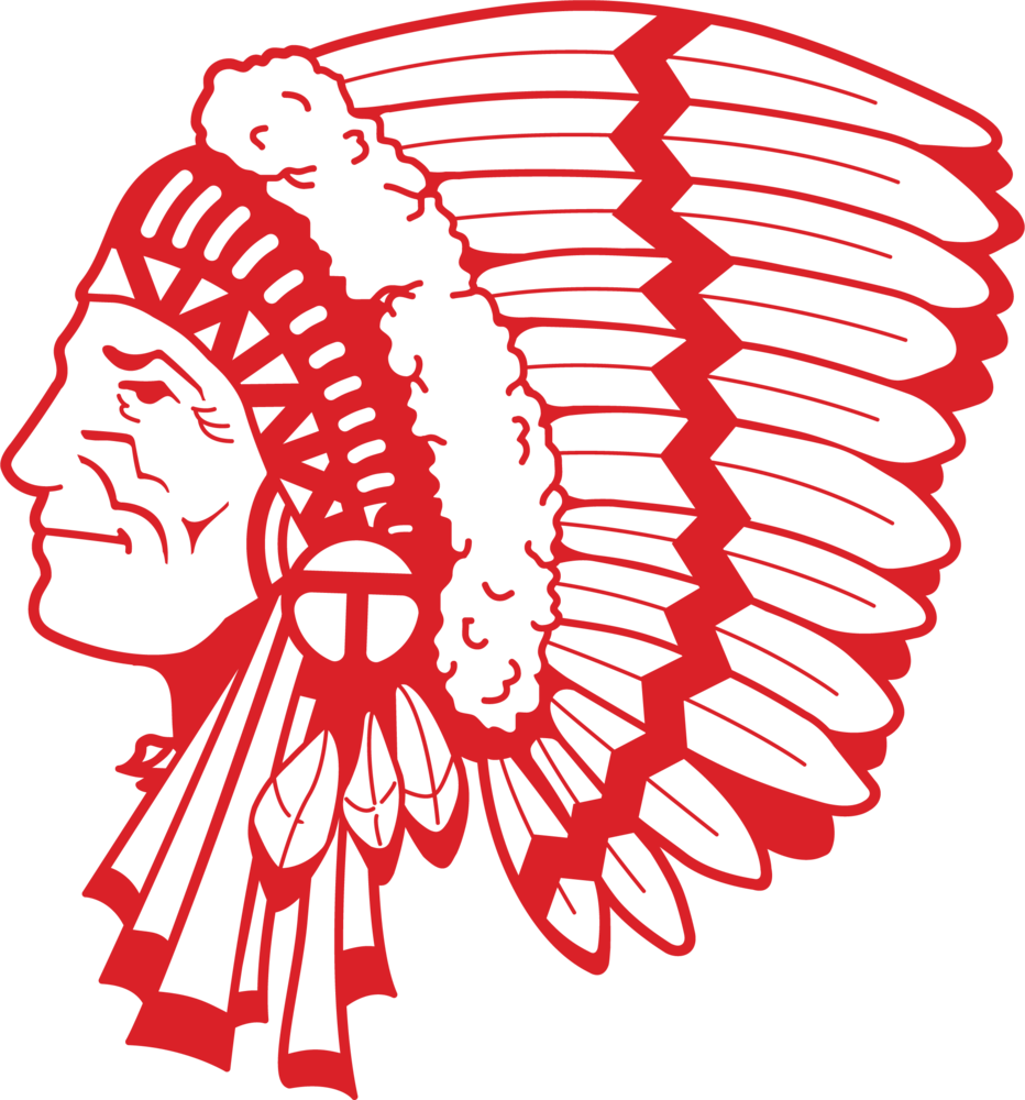 red chieftain head wearing headdress