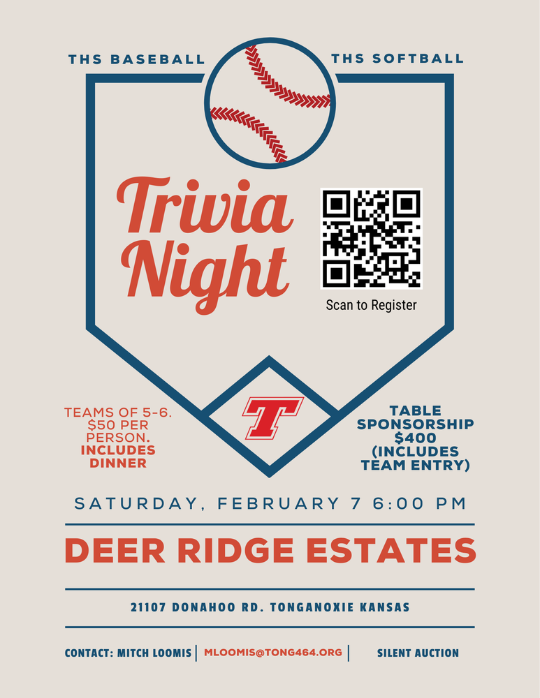 beige background, red and blue tex, baseball image and red Tongie T