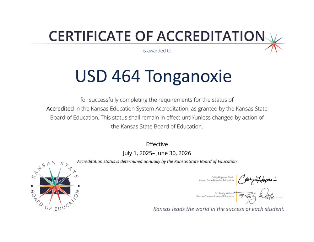 certificate with KSDE seal