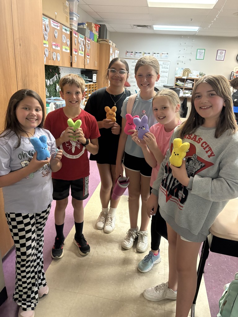 six students with their peep prize
