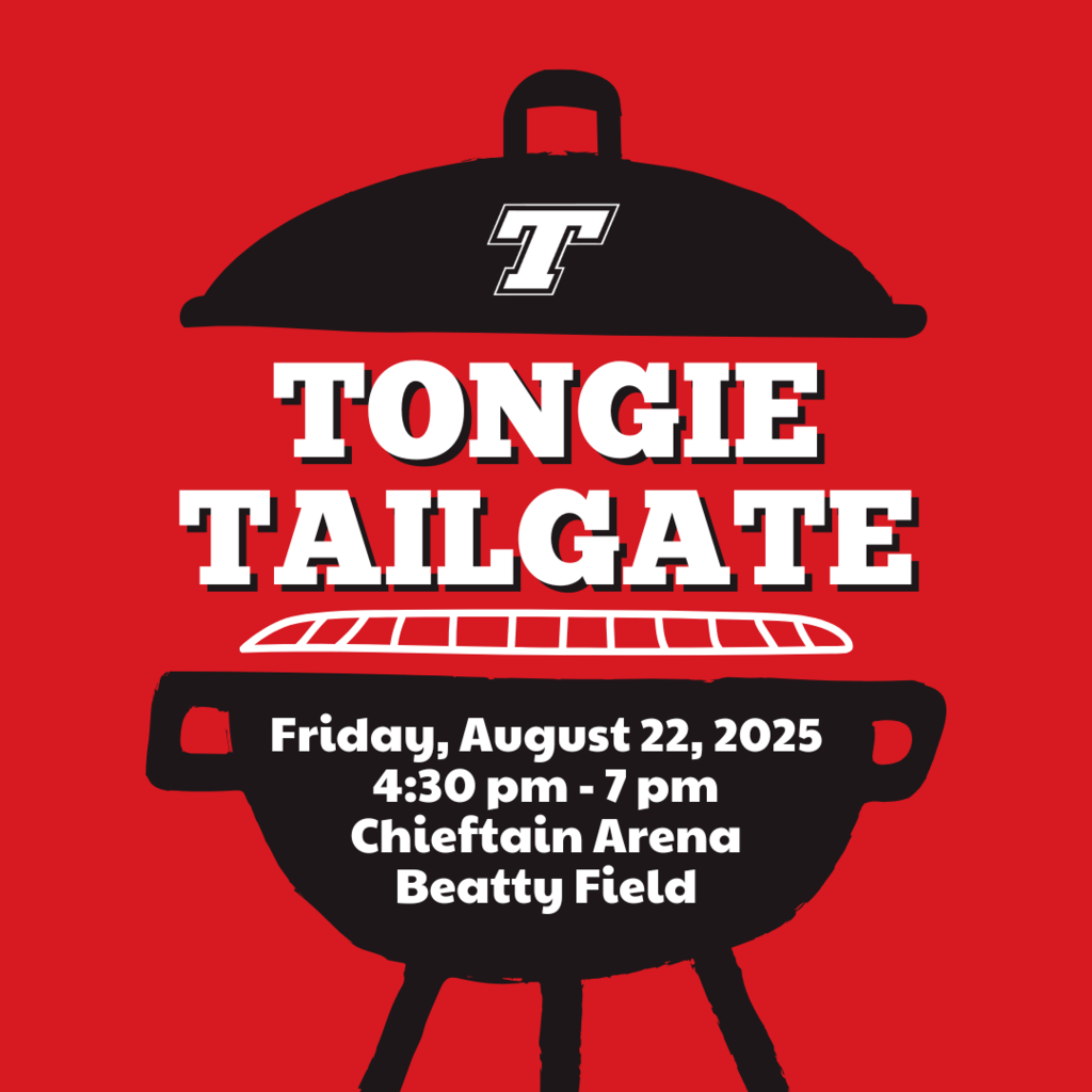 red background black bbq grill, white letters