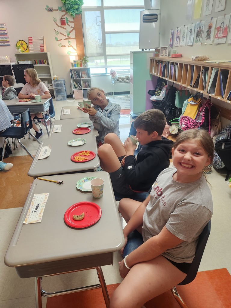 Students enjoying tea party treats!