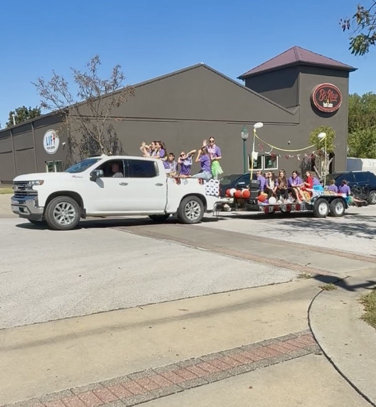 Tied for second place: Volleyball with their Easter float 