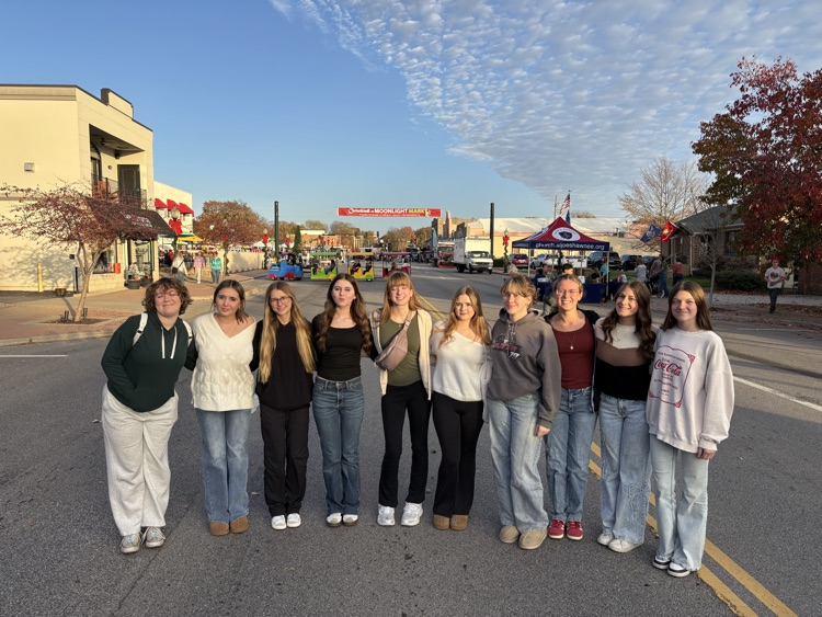 10 of our World culture club members at the Christkindle market in Shawnee
