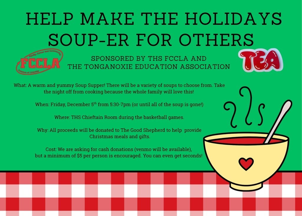 green background, black text, red and white checked picnic table pattern along the bottom