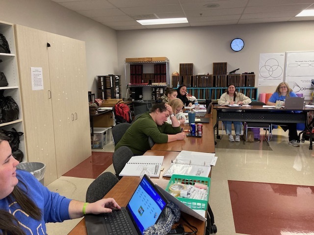 TES teachers attend their LETRS training. The LETRS course, taught by TES Instructional Coaches Amanda Albert and Kris Styes, meets the new state requirement that elementary teachers complete a structured literacy course. During the two-year long course, teachers learn about proven scientific strategies to teach students to read. Albert and Styes, trained by LETRS, are Local Certified Trainers and provide instruction to USD 464 teachers who need to earn the required certification.
