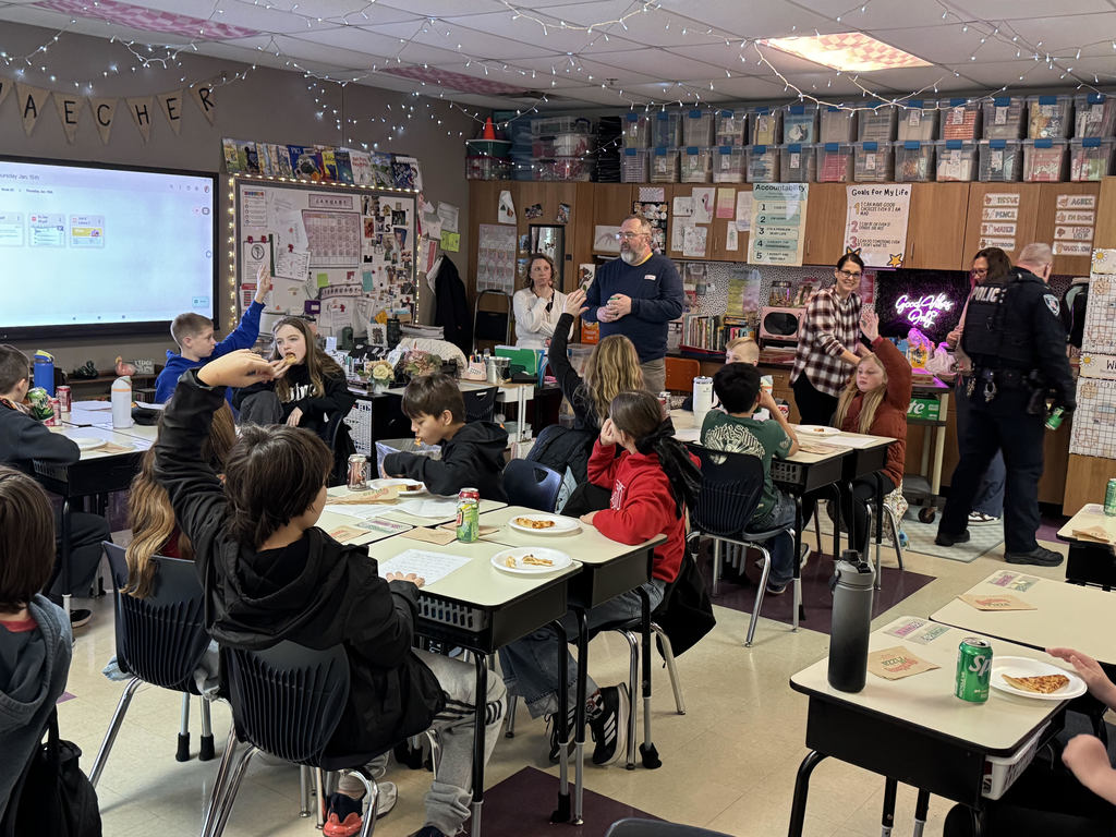 Pizza party with the Mayor