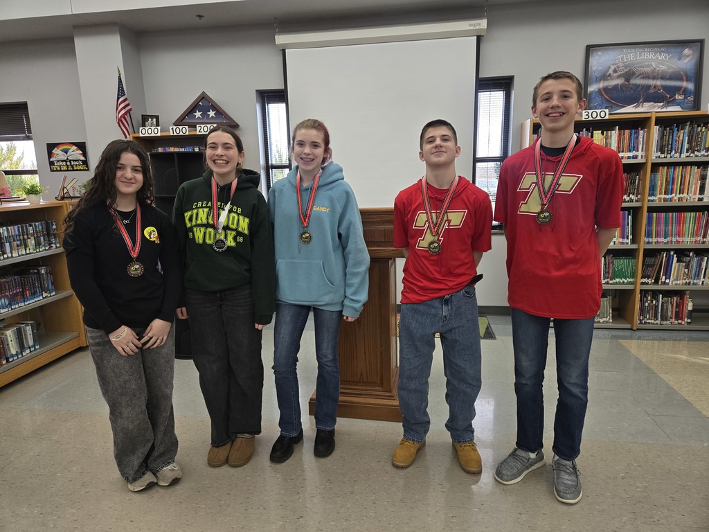 Eighth grade participants L to R: Maddison Watson, Eden Gehri, Eden Hodges, Tyler Stewart, Layton Witte