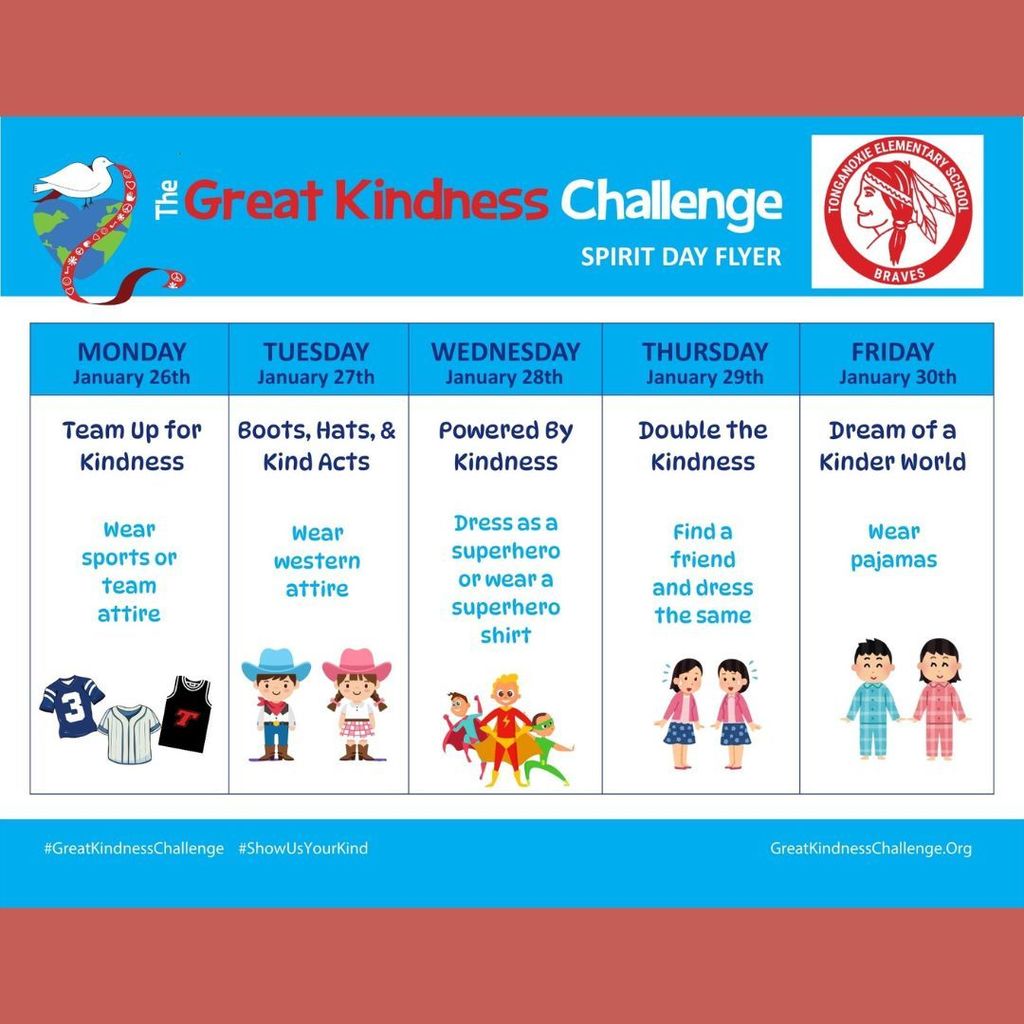 Great Kindness Challenge Spirit Week