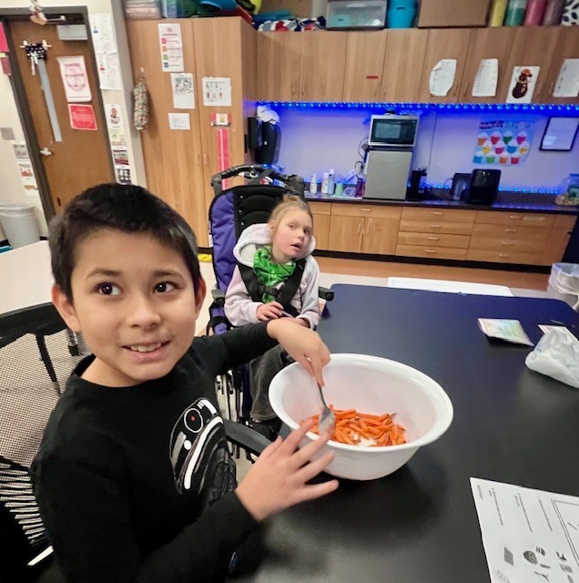 Mrs. Missy's class making football fries