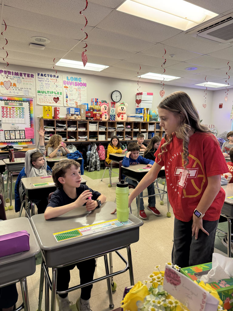 TMS FCCLA members visiting Mrs. Olsen's class