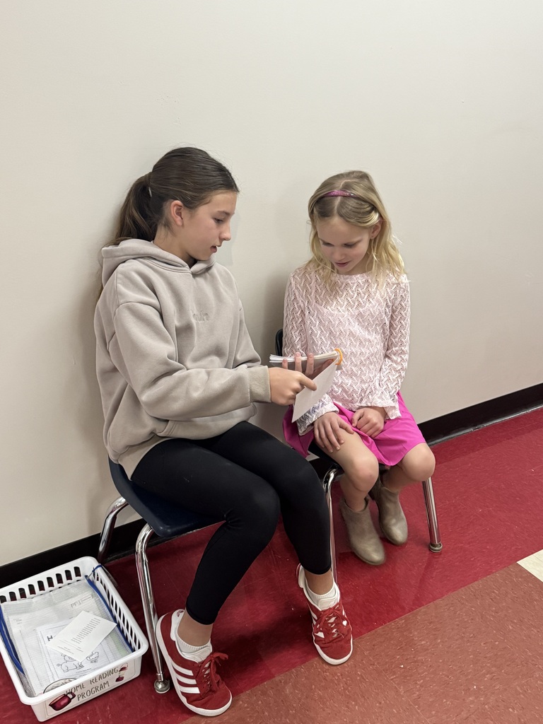 Student helping a younger student