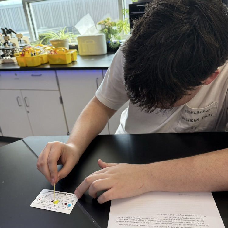 Forensic Science students running a blood typing test