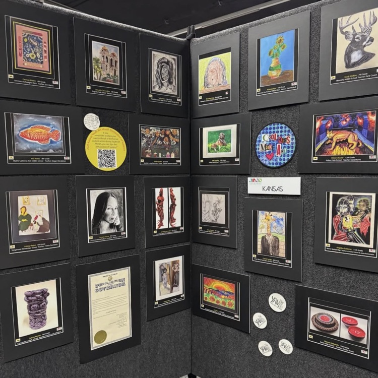 all of the youth art month submissions displayed at the national art educator conference in Chicago