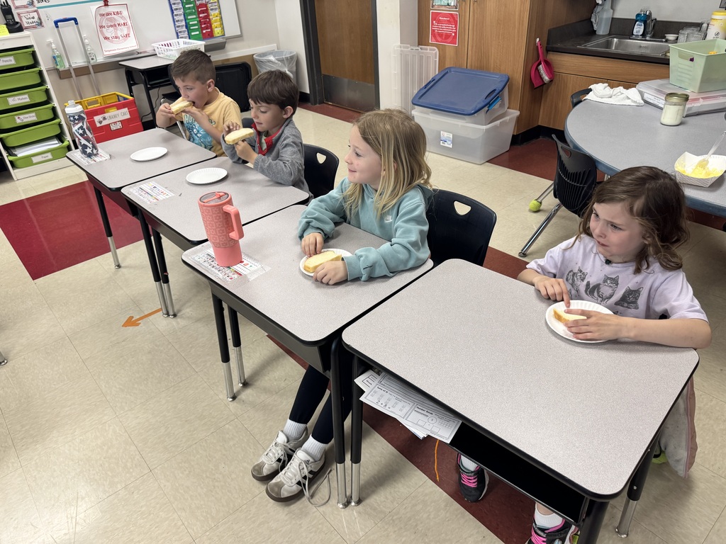 Students making butter