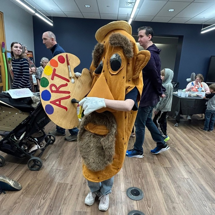 The mascot for youth Art month Vincent yam gogh