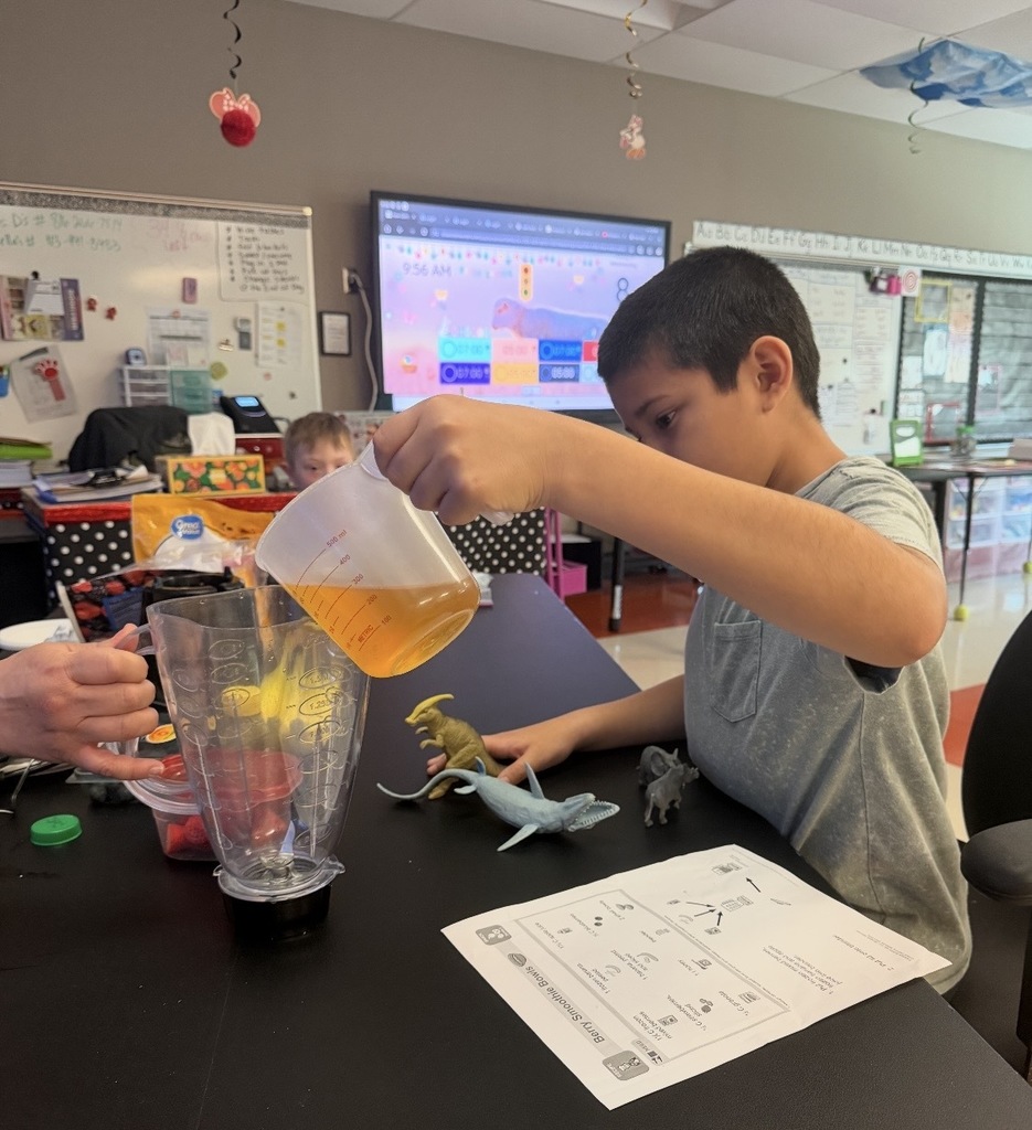 Mrs. Missy's class making berry smoothie bowls