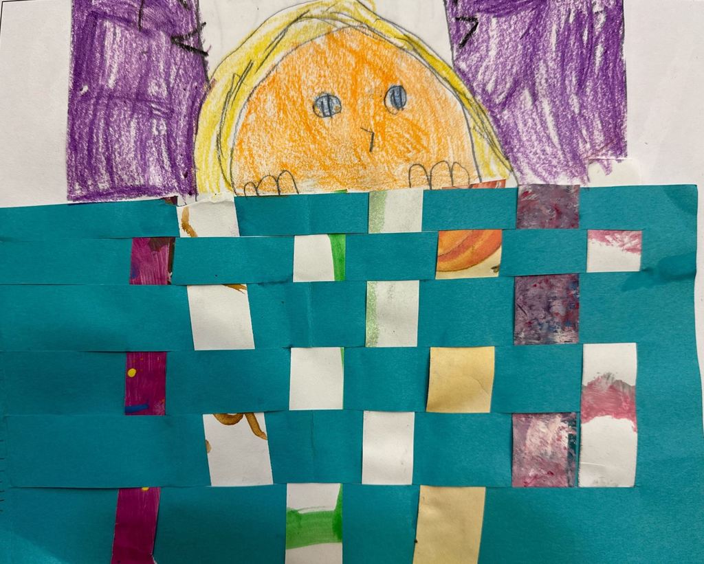 paper weaving with drawing 