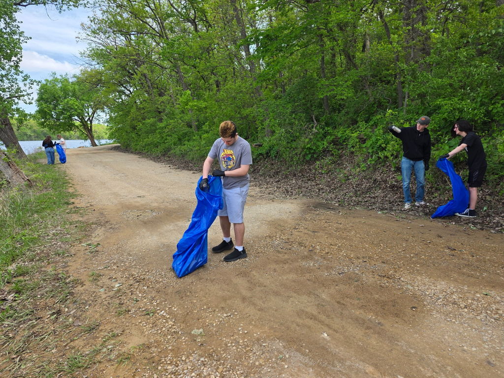 Picking up trash