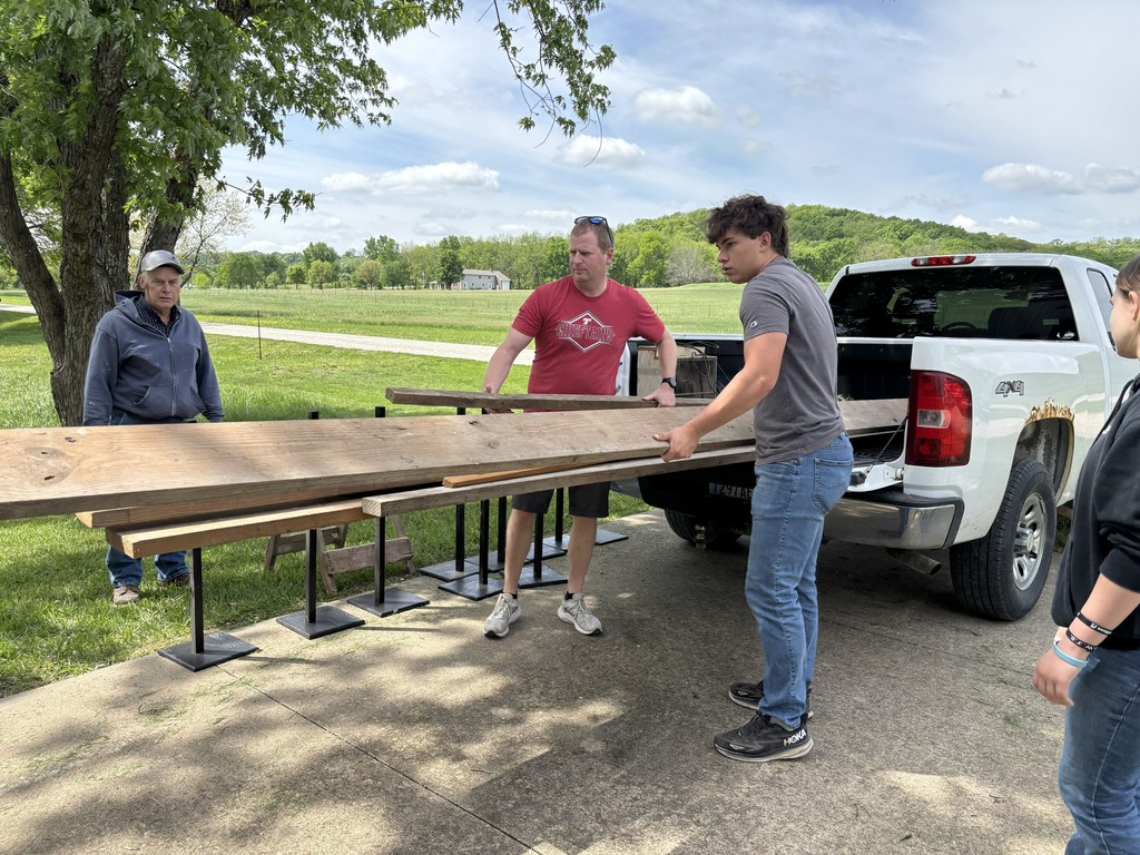 Unloading a trailer.