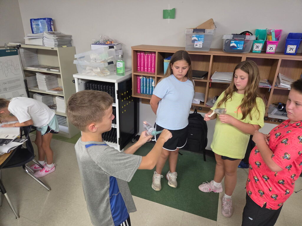 Students working on Energy Stations during Science! 
