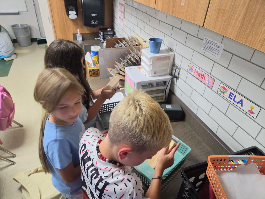 Students working on Energy Stations during Science! 
