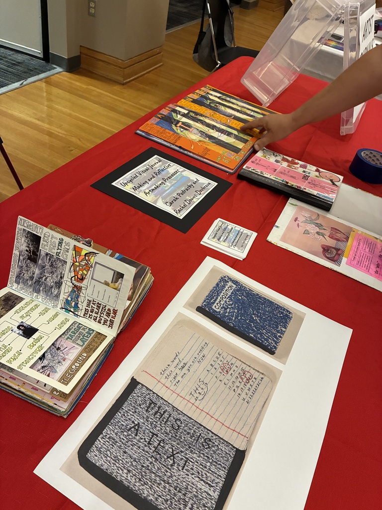 visual journaling workshop with recycled materials