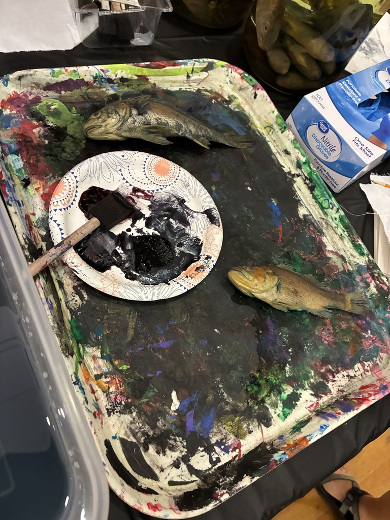 printmaking with fish, Gyotaku
