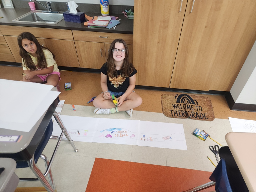 Students drawing and decorating their wingspan