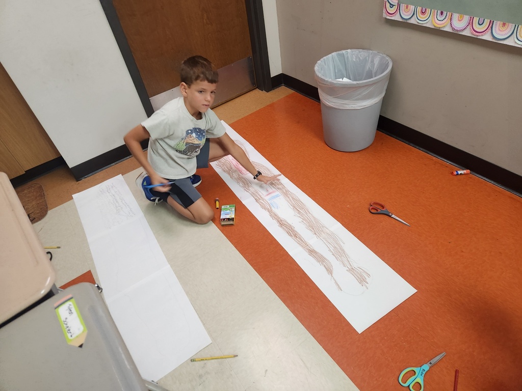 Students drawing and decorating their wingspan