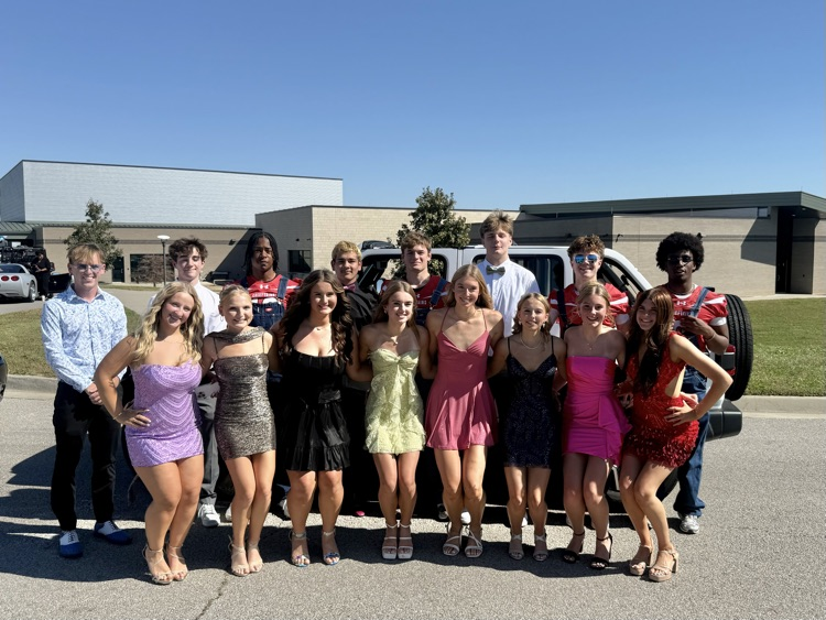 Homecoming court at the homecoming parade. 