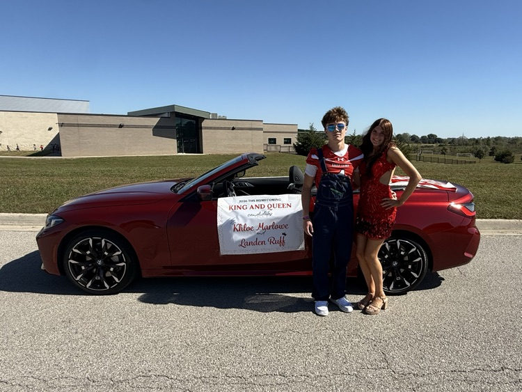 Homecoming court at the homecoming parade. 