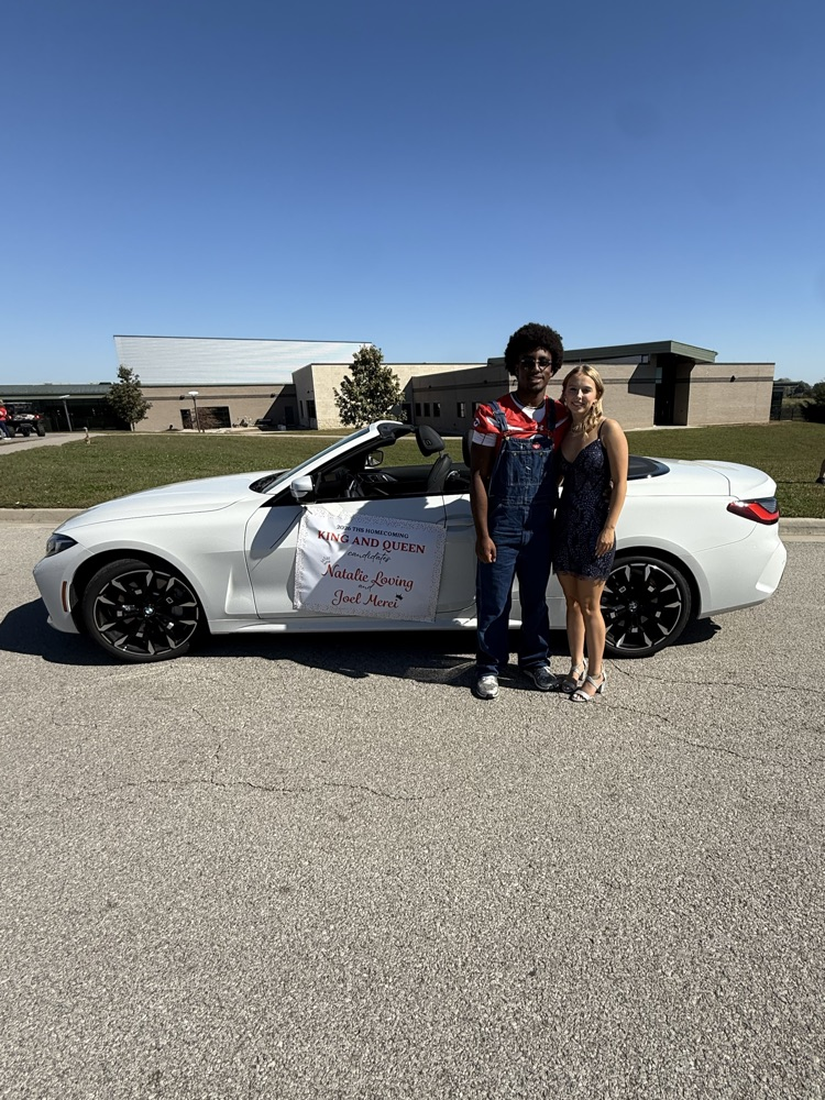 Homecoming court at the homecoming parade. 