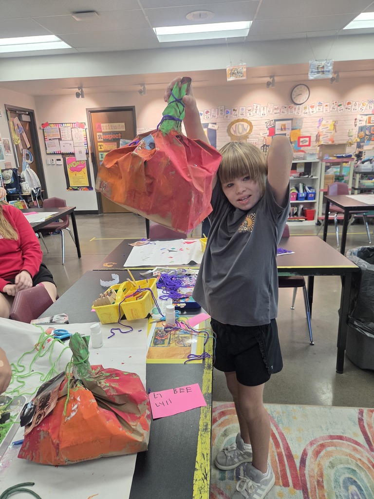 Student with her finished pumpkin