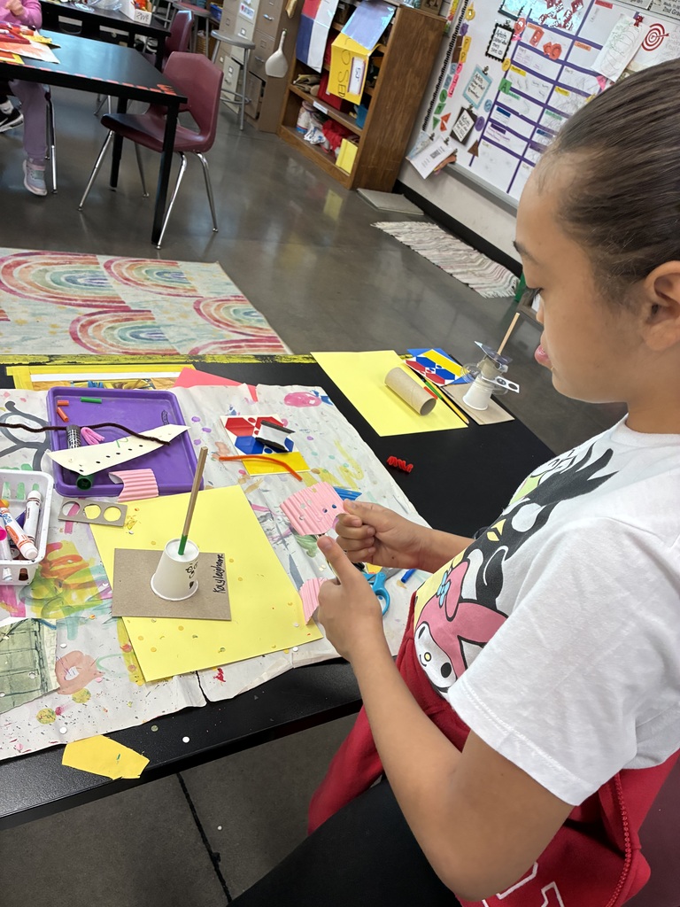 Student making a sculpture 