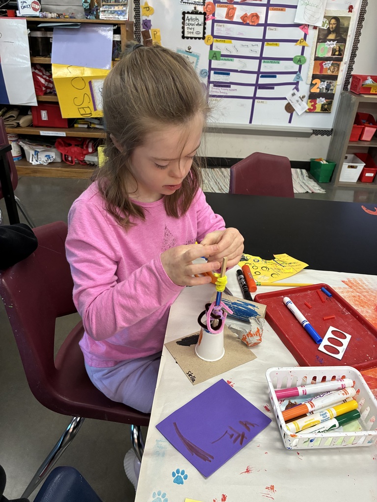 Student making a sculpture 