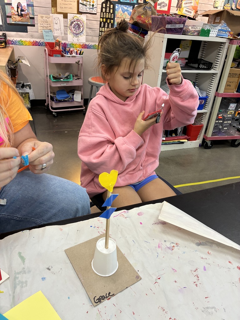 Student making a sculpture 
