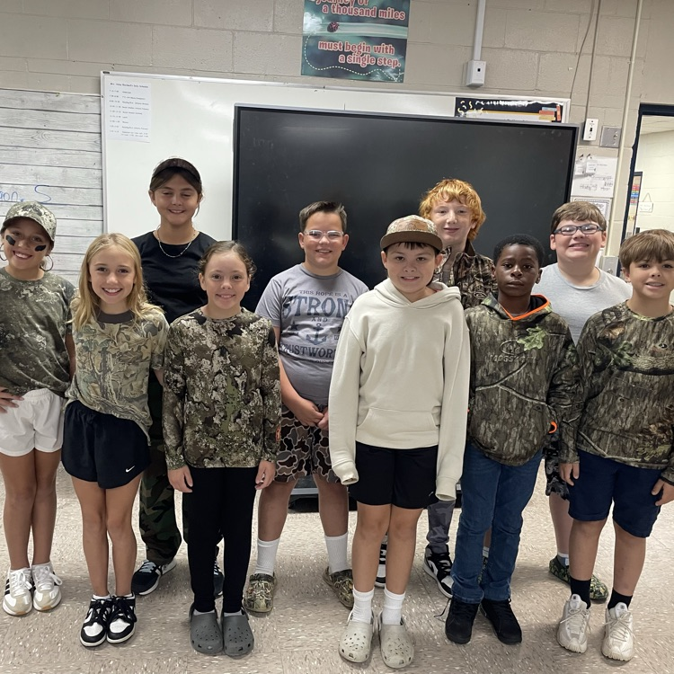 Camo Day for 5th Grade Wednesday! #tces