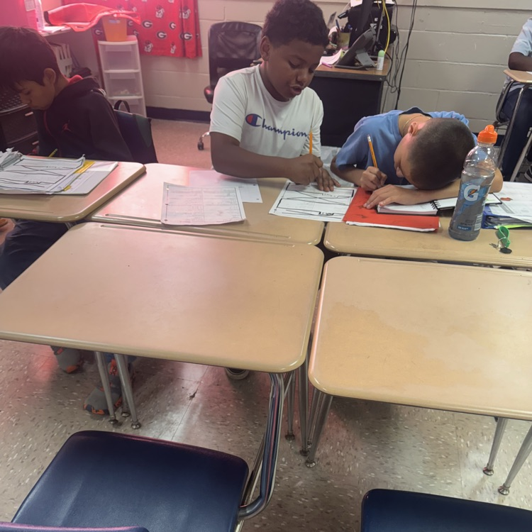 Mrs. Paulk, Mrs. Arnold, and Mrs. Mosley’s math classes are working with partners multiplying three-digit by two-digit numbers. #tces 
