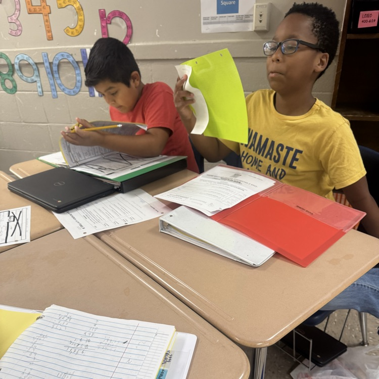 Mrs. Paulk, Mrs. Arnold, and Mrs. Mosley’s math classes are working with partners multiplying three-digit by two-digit numbers. #tces 