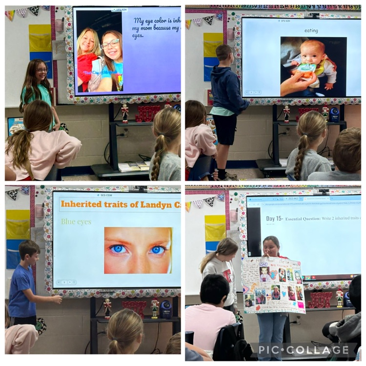 5th grade science students used what they have learned about inherited traits, learned behaviors, and instincts to design a Google Slides or poster about their life. #tces