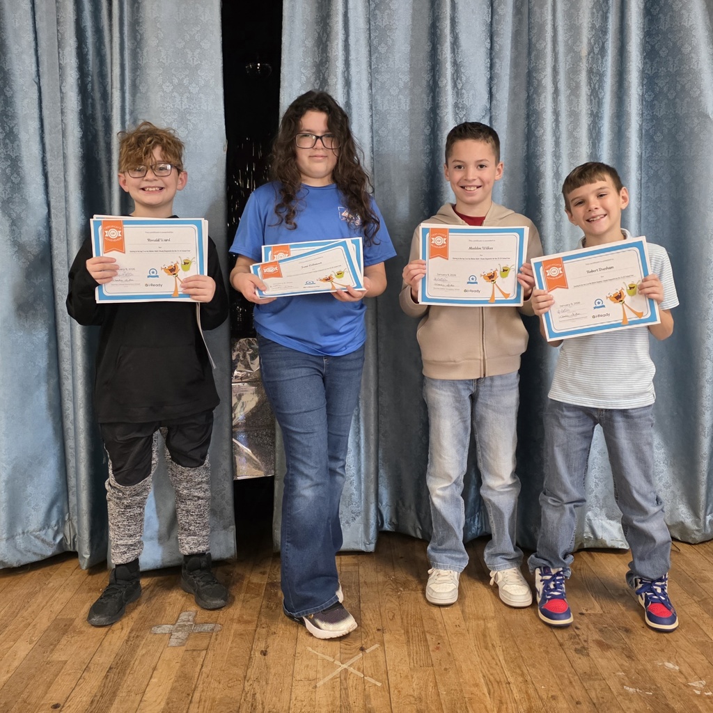 This award recognizes students in 4th grade for scoring in the top 3 on the winter I-Ready diagnostics.